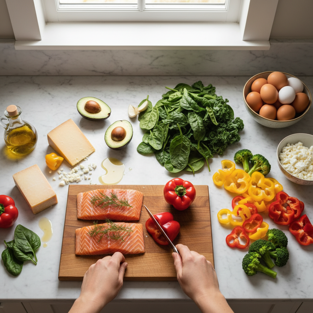 Ingredientes keto en mesada